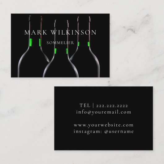 Sommelier wine expert visitekaartje (Voorkant / Achterkant)