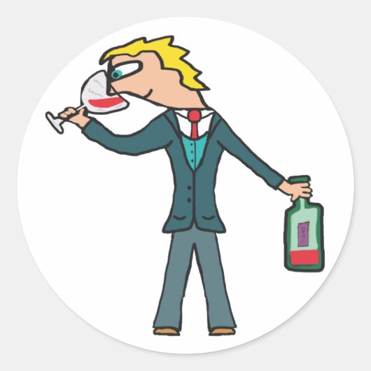 Sommelier Wine Tasting Ronde Sticker (Voorkant)