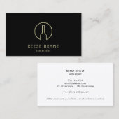 Sommelier Zwarte Wijnfles Logo Visitekaartje (Voorkant / Achterkant)