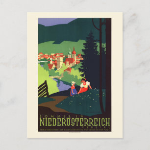 Sommer in Niederösterreich Austria Vintage Poster Briefkaart
