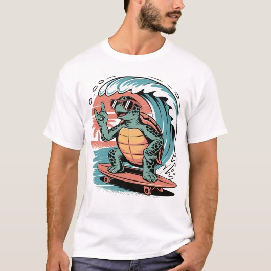 Sommer Shirt mit Skater Turtle (Voorkant)