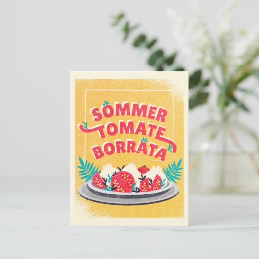 Sommer Tomate Borratta Briefkaart (Staand voorkant)
