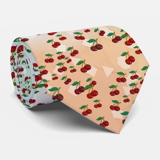 Sommerkirschen Krawatte Stropdas (Opgerold)