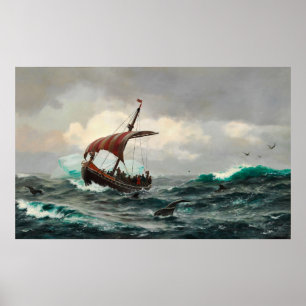 Sommernat onder de heer den Grønlandske Kyst circa Poster