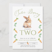 Sommige Bunny 2e verjaardag uitnodiging met rand (Voorkant)