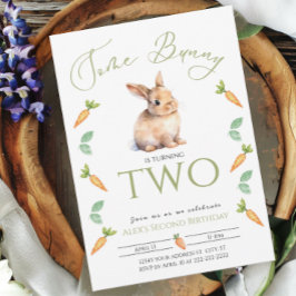 Sommige Bunny 2e verjaardag Wortel Border- Kaart
