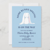 Sommige Bunny Baby shower Blauw Plaid Kaart (Voorkant)
