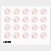 Sommige Bunny Birthday stickers bloemig en roze (Vel)
