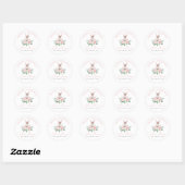 Sommige Bunny Blush Roze Bloemen Meisjes Eerste Ve Ronde Sticker (Vel)
