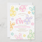 Sommige Bunny Daisy Bloemige Pastel Lente 2e Verja Kaart (Voorkant)