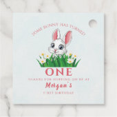Sommige Bunny Een Schattige Konijn Meisjes 1e Verj Bedankjes Labels (Achterkant)