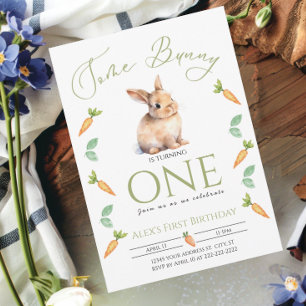 Sommige Bunny First birthday wortelen Kaart