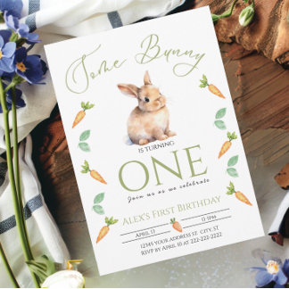 Sommige Bunny First birthday wortelen Kaart