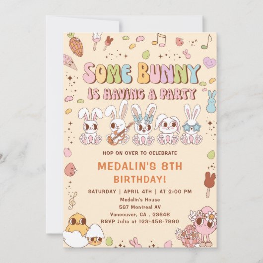 Sommige Bunny heeft een feestelijke verjaardag Kaart (Voorkant)