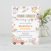 Sommige Bunny heeft een feestje Pasen Verjaardagsf Kaart (Staand voorkant)