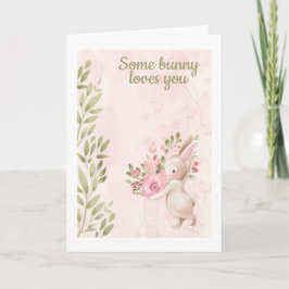 Sommige Bunny Houdt Van Jou Konijn Thema Valentijn Feestdagen Kaart