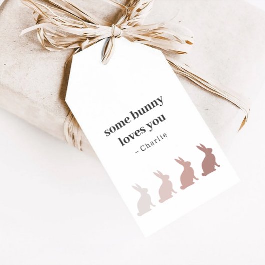 Sommige Bunny Houdt Van Jou Pasen Cadeaulabel