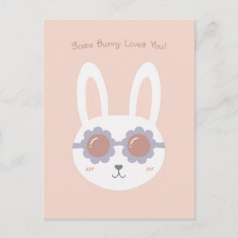 Sommige Bunny Houdt Van Jou Roze Briefkaart