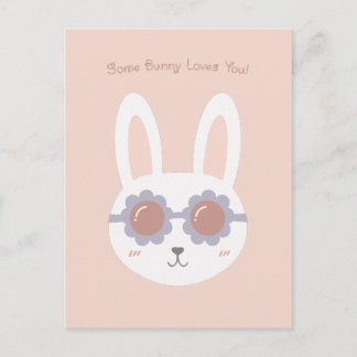 Sommige Bunny Houdt Van Jou Roze Briefkaart