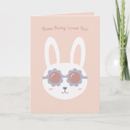 Sommige Bunny Houdt Van Jou Roze Kaart