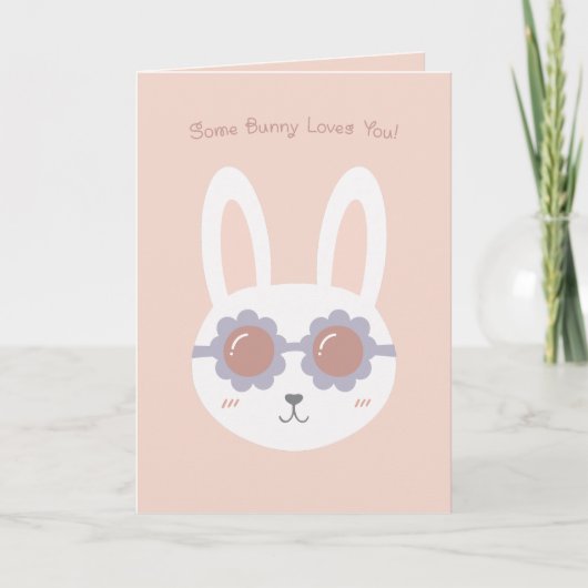 Sommige Bunny Houdt Van Jou Roze Kaart (Voorkant)