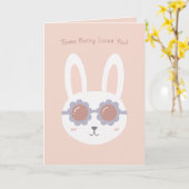 Sommige Bunny Houdt Van Jou Roze Kaart (Gele Bloem)