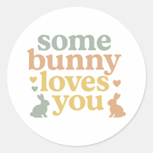 Sommige Bunny Houdt Van Jou Schattige Pastel Konij Ronde Sticker
