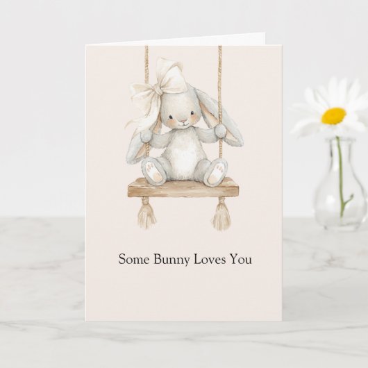 Sommige Bunny Houdt Van Jou Swing Kaart (Kleine Plant)
