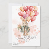 Sommige Bunny houdt van jou Valentijnsdag Rode Har Feestdagenkaart (Voorkant)