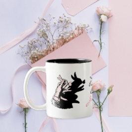 Sommige Bunny Houdt van Konijn Puns Zwart Witte Vl Tweekleurige Koffiemok