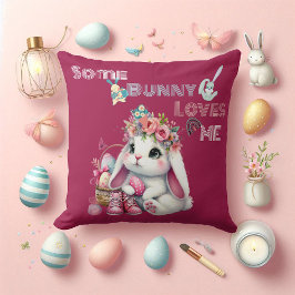 Sommige Bunny Houdt Van Mij Whimsical Lentemandje  Kussen