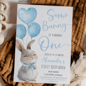 Sommige Bunny is één Bow Bunny 1ste verjaardag Kaart