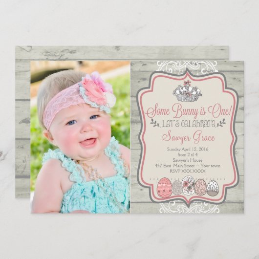 Sommige Bunny is één Pasen verjaardagsfeest uitnod Kaart (Voorkant / Achterkant)