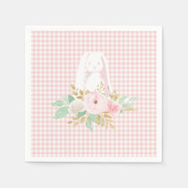 Sommige Bunny is één roze bloemetjes geruit verjaa Servet