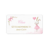 Sommige Bunny is Eén Roze Coquette Balelina Adres Etiket (Voorkant)