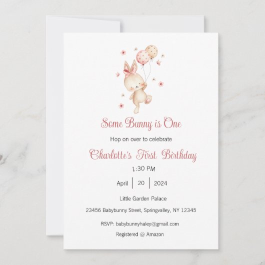 Sommige Bunny is één uitnodiging, Bunny één feestj Kaart (Voorkant)