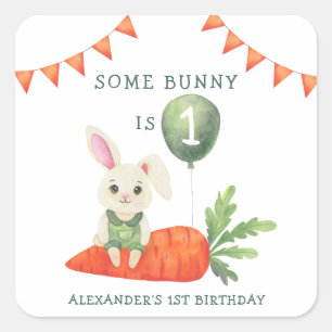 Sommige Bunny is één verjaardag Vierkante Sticker