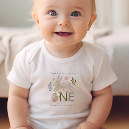 Sommige Bunny Is One Meisje Is 1e Pasen Verjaardag Romper