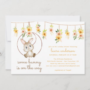 Sommige Bunny is op de Way Boho Rabbit Baby shower Kaart