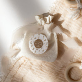 Sommige Bunny is op de Way Brown Neutral Baby show Ronde Sticker