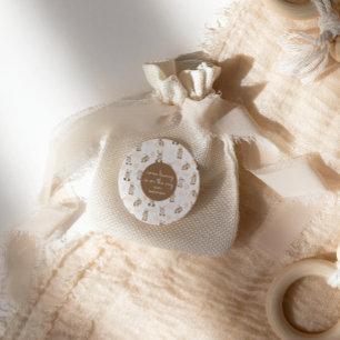 Sommige Bunny is op de Way Brown Neutral Baby show Ronde Sticker