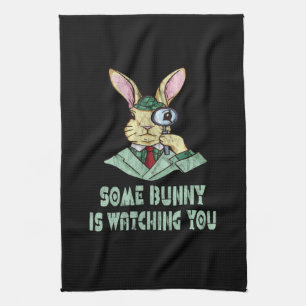 Sommige Bunny kijkt naar je Paashaas Theedoek