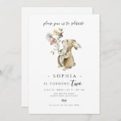 Sommige Bunny Meisje Verjaardag moderne minimalist Kaart (Voorkant / Achterkant)