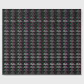 Sommige Bunny Modern Schattige Zwart Roze Groene C Cadeaupapier (Vlak)