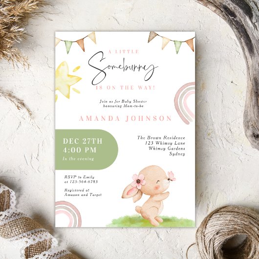 Sommige Bunny Pasen Baby shower Kaart