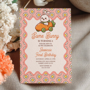 Sommige Bunny Pasen Meisje 1e Verjaardagsfeestje Kaart