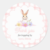 Sommige Bunny Pastel Lente Roze Bunny Verjaardagsg Ronde Sticker (Voorkant)