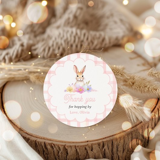 Sommige Bunny Pastel Lente Roze Bunny Verjaardagsg Ronde Sticker