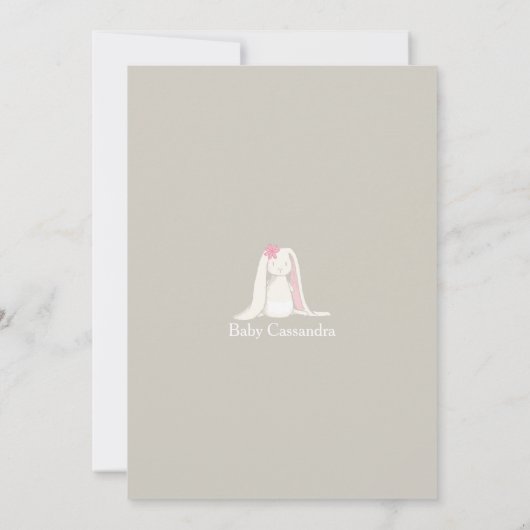 Sommige Bunny Special Baby shower Invitation (grij Kaart (Achterkant)
