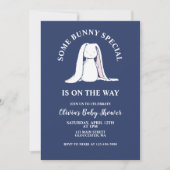 Sommige Bunny Special blauw gingham Baby shower Kaart (Voorkant)